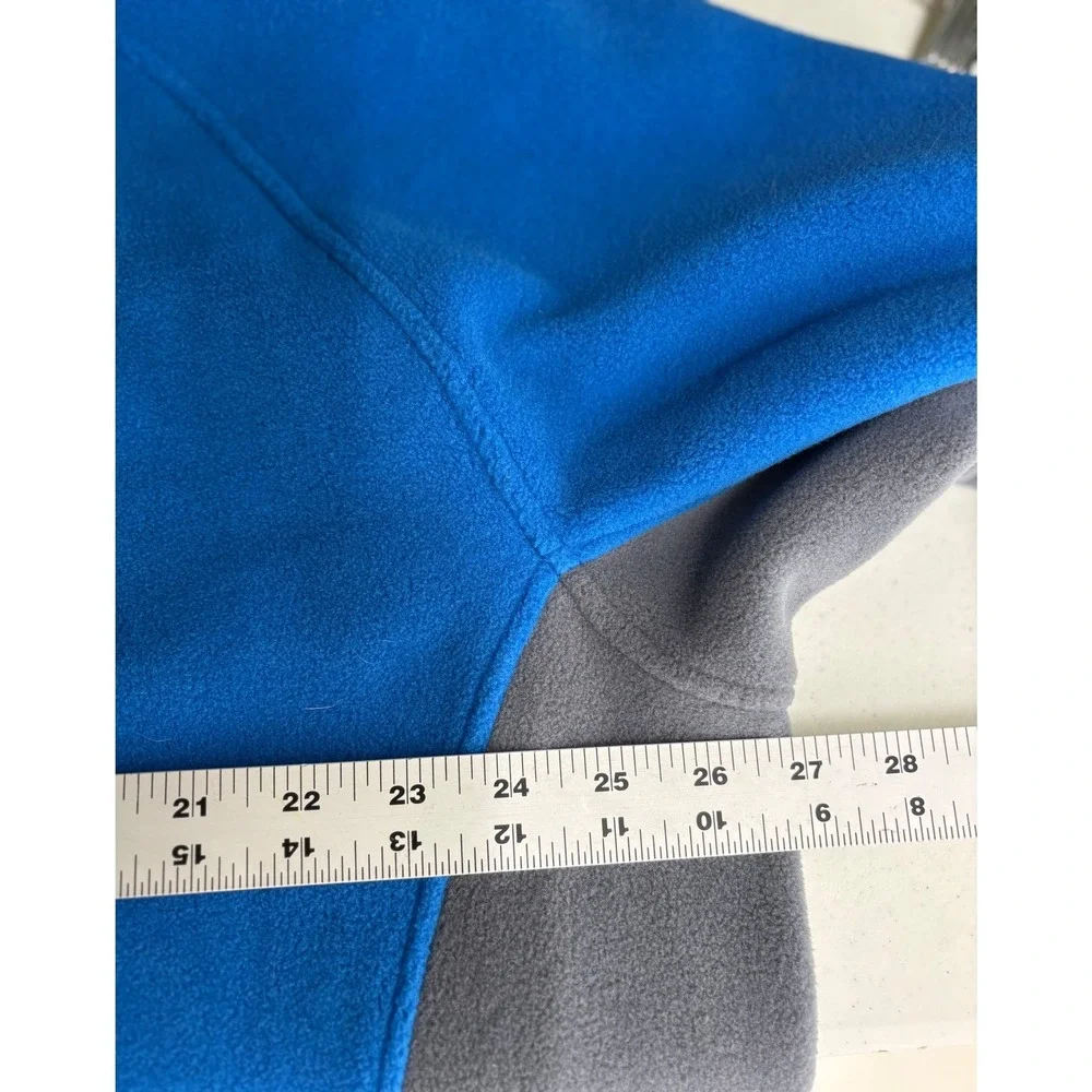 The North Face Mens XXL Blue Full Zip Fleece Jacket Grey Side Panels Outdoors